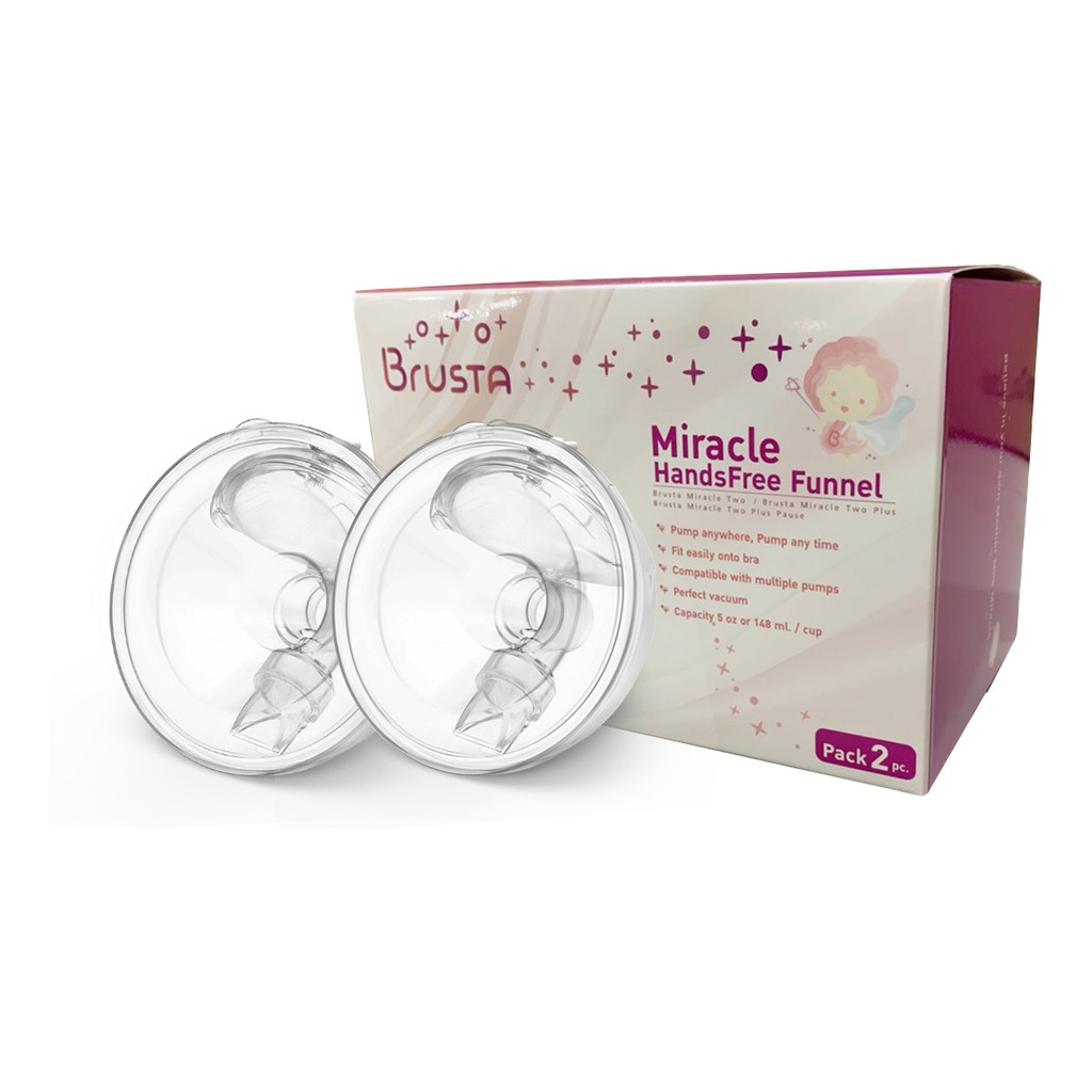 BRUSTA (บรุสต้า) handsfree funnel ปั๊มนมสะดวก ง่าย ไม่ต้องจับ บรรจุได้ 5 oz. ป้องกันการไหลย้อนกลับไม่มีขวดยื่น