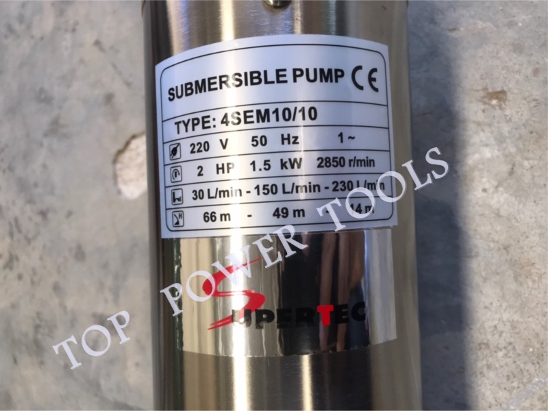 ปั๊มบาดาลบ่อ4" 4SEM 10/10(2"x2HP)220V.SUPERTEC