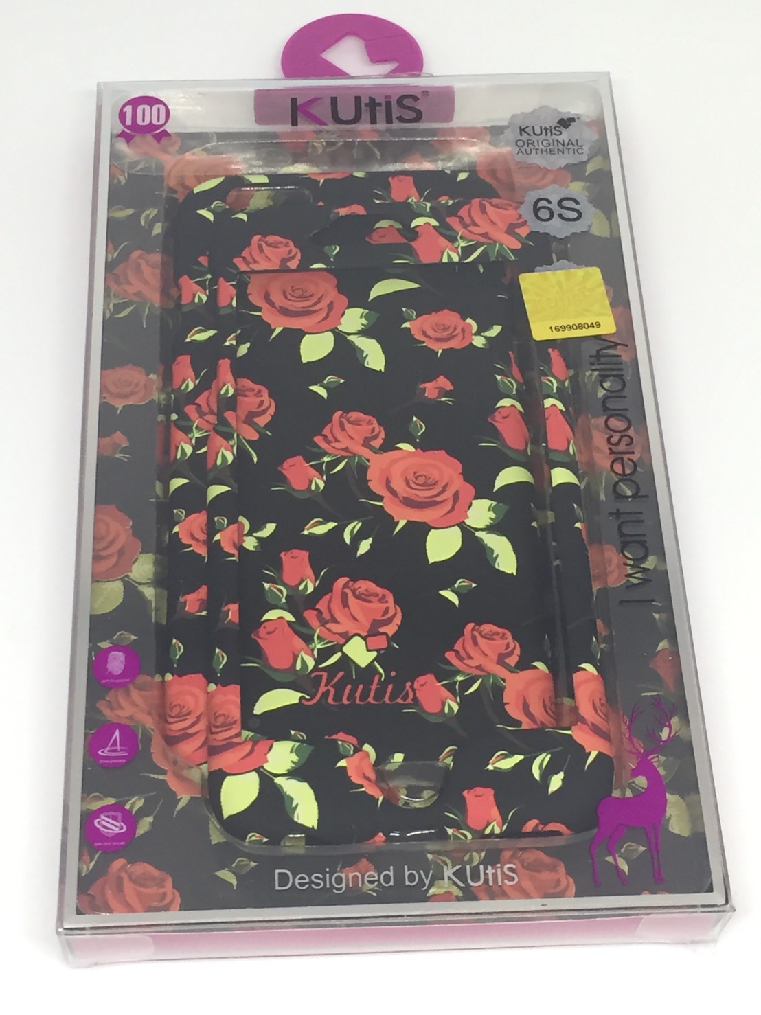 เคสคูทิส (Kutis) ไอโฟน6,6S(ลายดอกกุหลาบสีแดง)