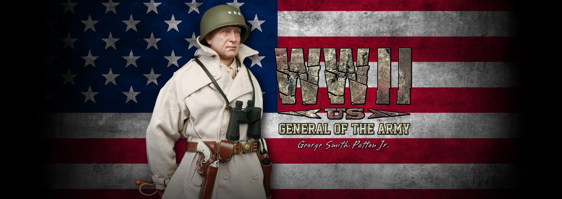 DID A80164+E60071 1/6 WWII General of the United States Army - George Smith Patton Jr.+Accessory Kit
