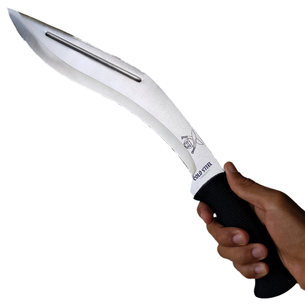 มีดพก มีดกุรข่า มีดเดินป่า มีดใบตาย Cold Steel Conqueror Kukri ขนาด 17.5 นิ้ว (44 ซม.) สีเงิน พร้อมซองผ้าไนล่อนใส่มีด