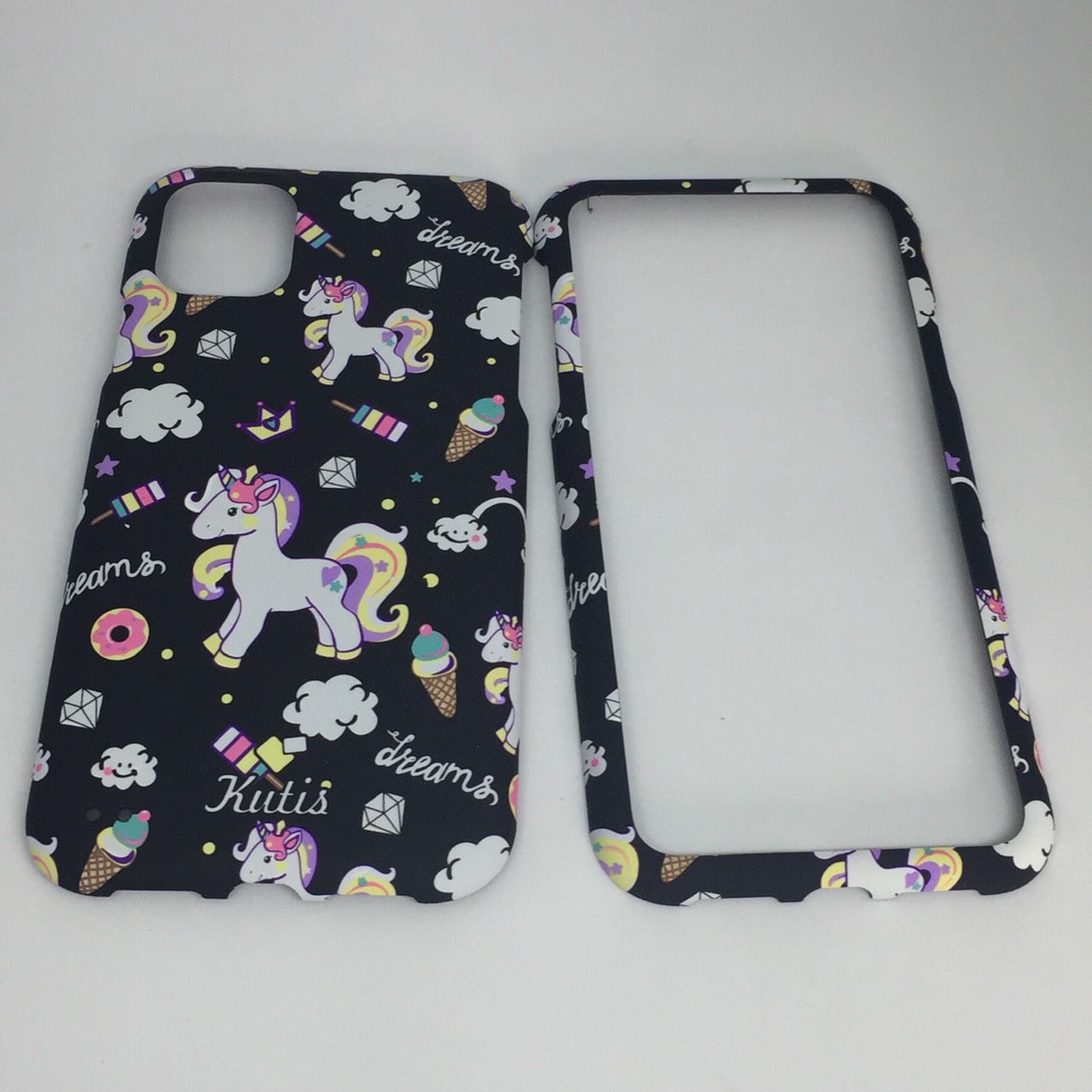 เคสคูทิสKutisไอโฟน11G(ลายม้ายูนิคอร์นใหญ่สีดำ)มาใหม่ เคสประกบหน้า-หลัง เคสเรืองแสง เคสลายวินเทจ ร้านSuperhero KLongthom