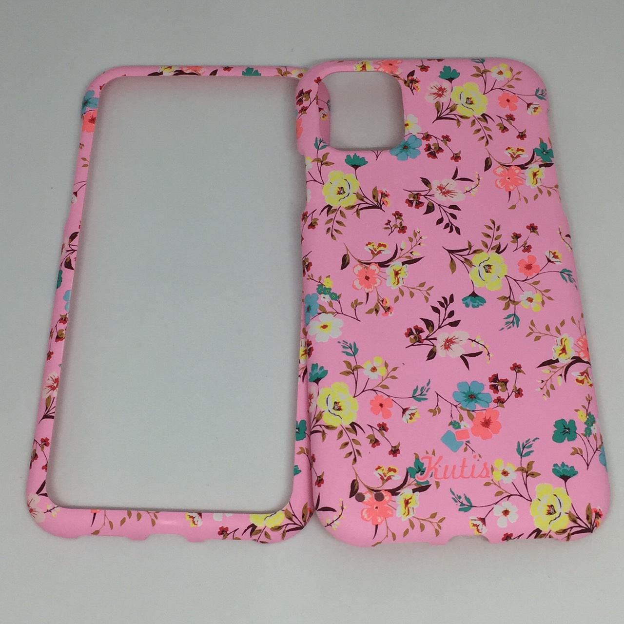 เคสคูทิส (Kutis) ไอโฟน11 (ลายดอกไม้ พื้นหลังสีชมพู)มาใหม่ เคสประกบหน้า-หลัง