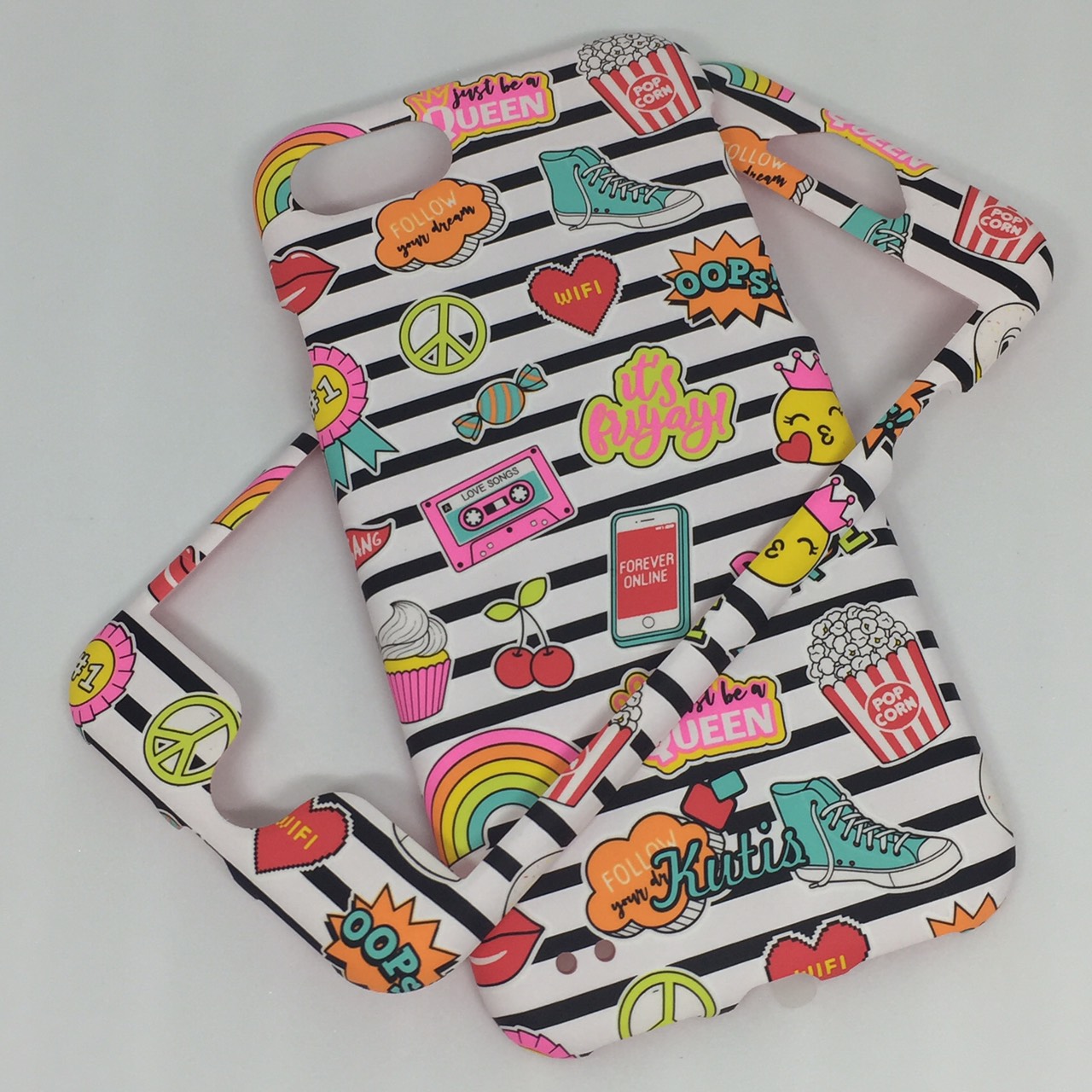 เคสคูทิส(Kutis) ไอโฟน7,8(ลายทางม้าลายBABE)มาใหม่ เคสประกบหน้า-หลัง เคสเรืองแสง เคสลายวินเทจ ร้านSuperhero Klongthom