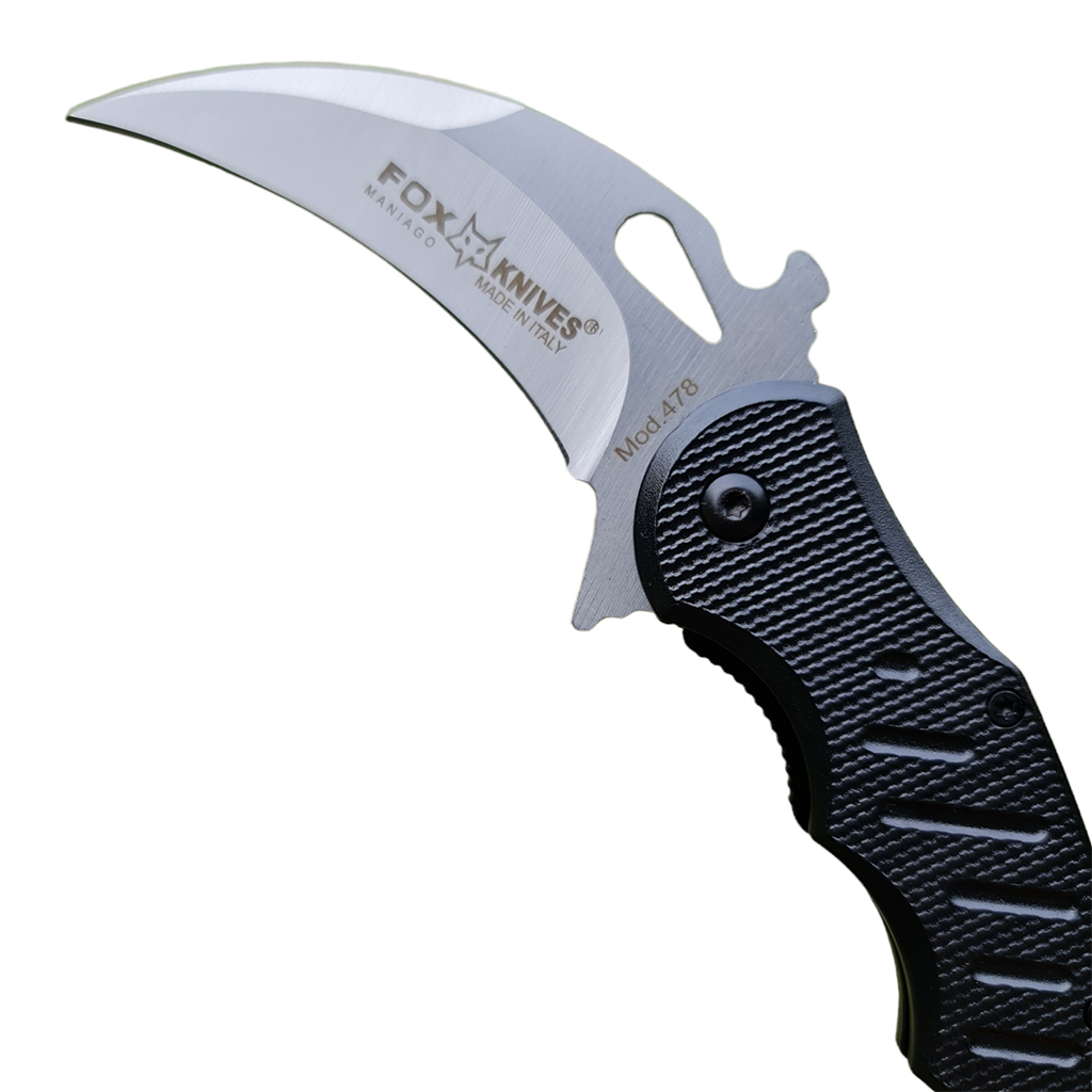 มีดพับ มีดคารัมบิต FOX KNIVES FX-478 Karambit Knives ใบมีดสีเงิน ขนาด 7.8 นิ้ว (19.7 ซม.)