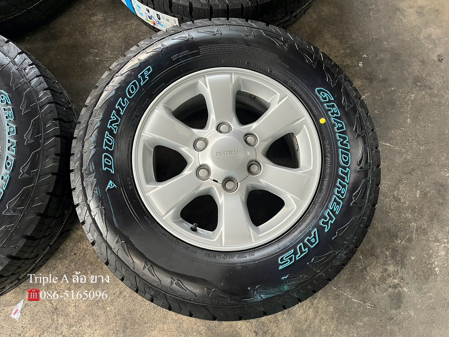 ✨ล้อแม็ก✨ISUZU Blue Power ขอบ 16 พร้อมยางใหม่💯245-70-16 Dunlop(แก้มขาว)♨️ปี24♨️