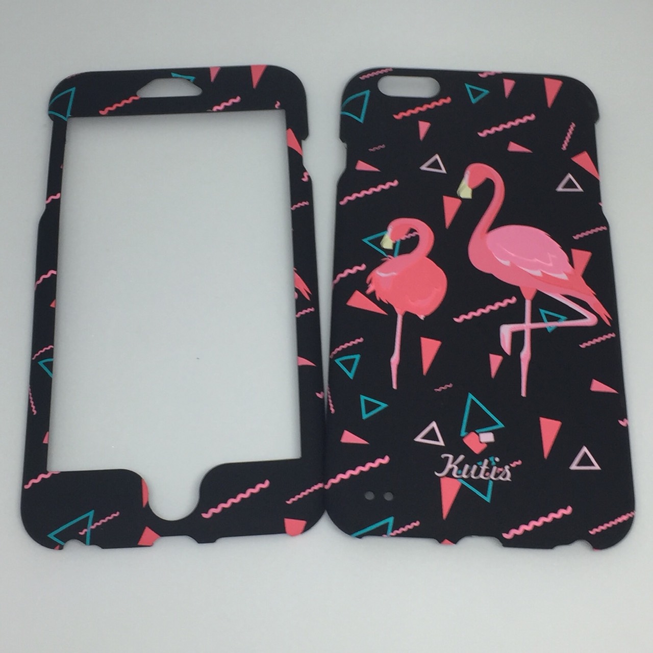 เคสคูทิส (Kutis) ไอโฟน6พลัส,6Sพลัส (ลายนกฟลามิงโก้ใหญ่)มาใหม่ เคสประกบหน้า-หลัง เคสเรืองแสง เคสลายวินเทจ