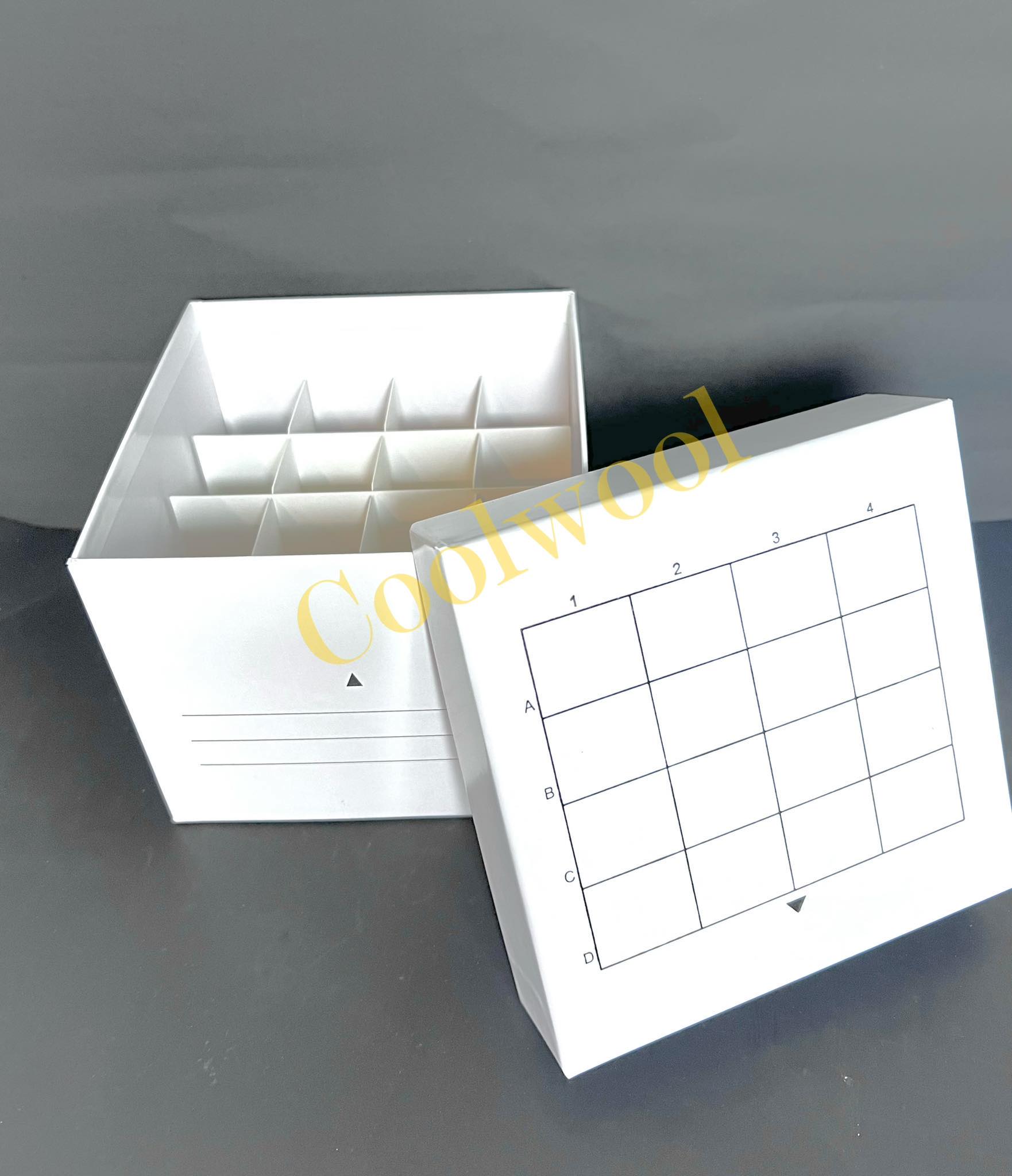 Freezing Cardboard Storage Box 16 well, for 50 ml tube-กล่องเก็บหลอดขนาด 50 ml จำนวน 16 ช่อง(10ชิ้น/แพ็ค)