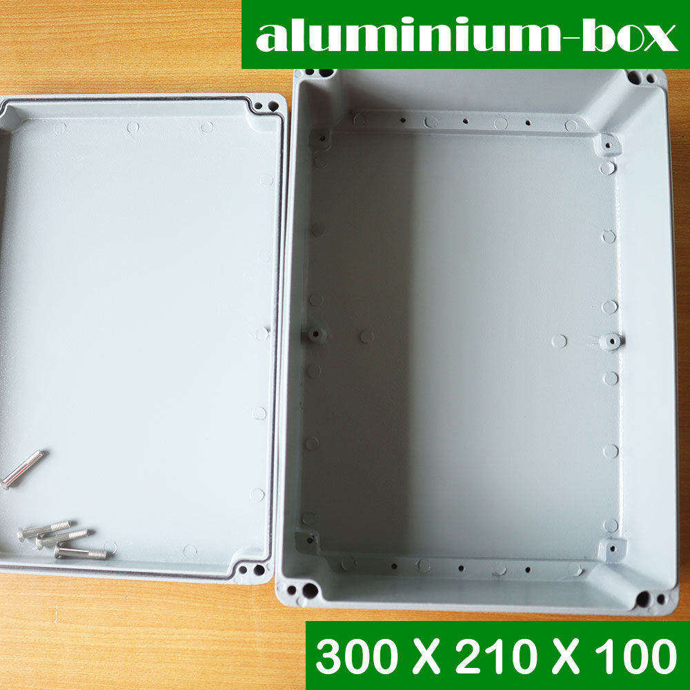 กล่องอลูมิเนียมกันน้ำ IP66 สีเทา ขนาด 300 X 210 X 100 มม. (V)