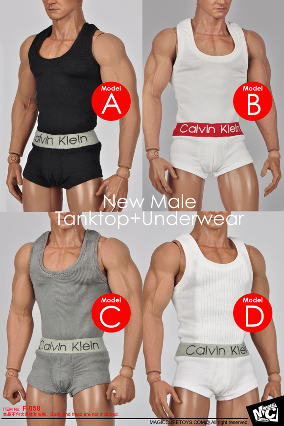 MC TOYS F-058A-D 1/6 Male Tank Top+Underwear (4 colours)