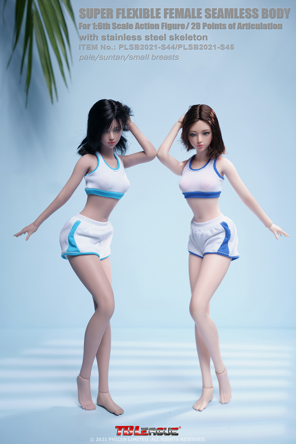 TBLeague PLSB2021-S44 S45 S44A S45A 1/6 Female Super-Flexible Seamless Body - Pale/Suntan Small Breasts