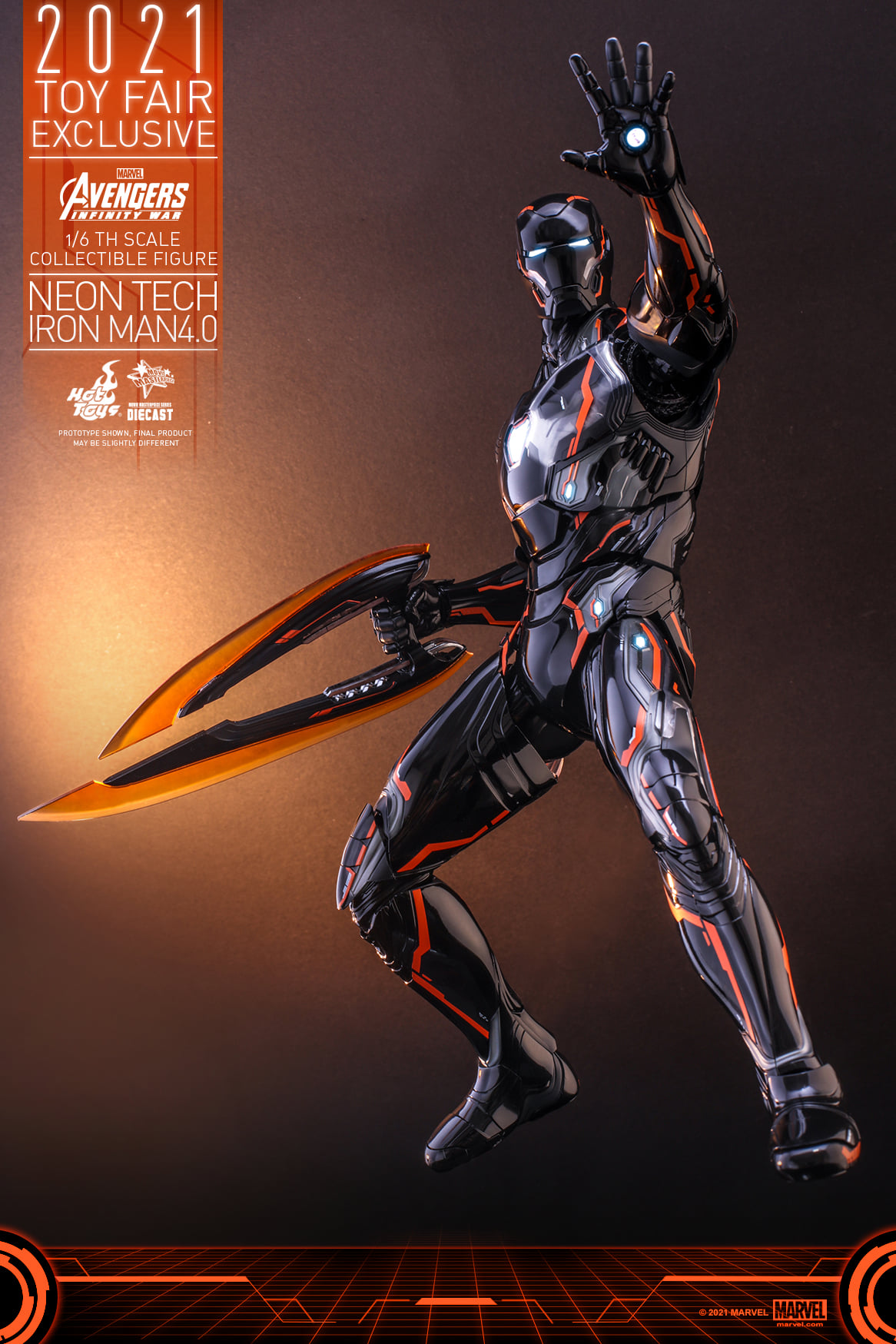 Hot Toys MMS597D39 1/6 Avengers: Infinity War - Neon Tech Iron Man 4.0 [Toy Fair Exclusive 2021]
