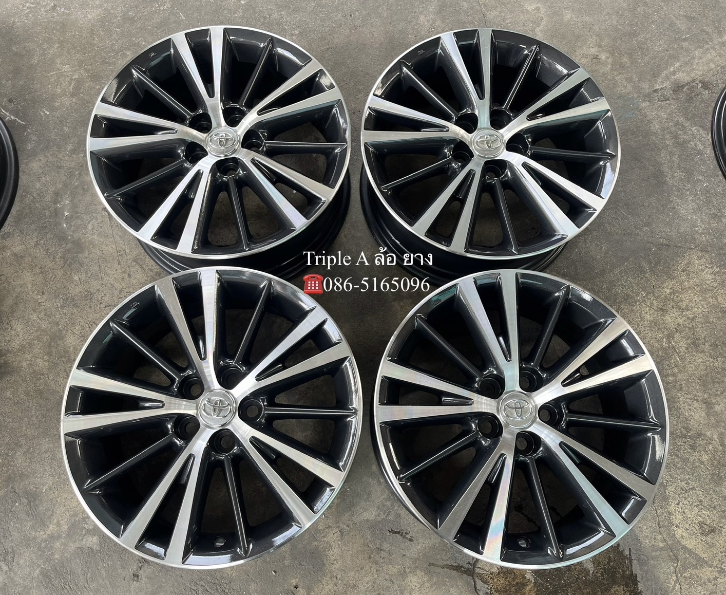 ✨ล้อแม็ก 5รู100✨Toyota Altis ขอบ 16 เทาหน้าเงา💖สวยกริ๊บ💖