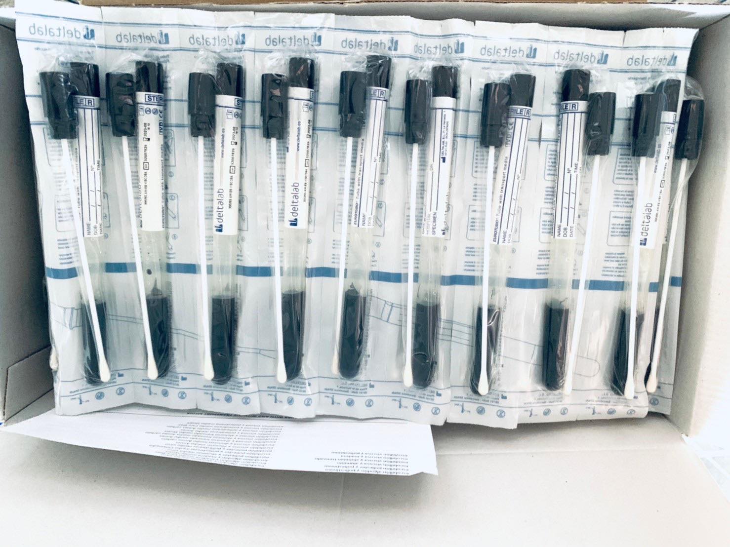 Transport swab with Amies with Charcoal (1pc/peel pack,100ea/pkg), sterile-Delta lab
