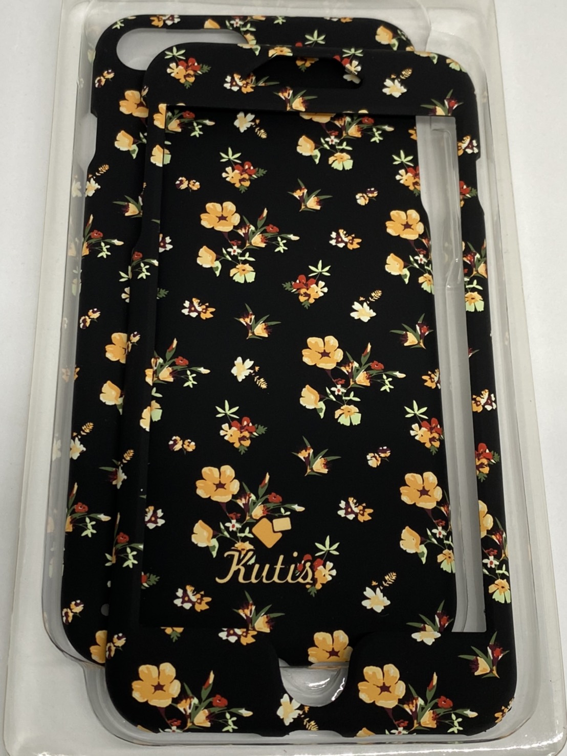 เคสคูทิส(Kutis)เคสไอโฟน7พลัส,8พลัส(ลายดอกไม้ช่อดอกสีส้ม)มาใหม่ เคสประกบหน้า-หลัง เคสเรืองแสง เคสลายวินเทจ ร้านSuperhero Klongthom