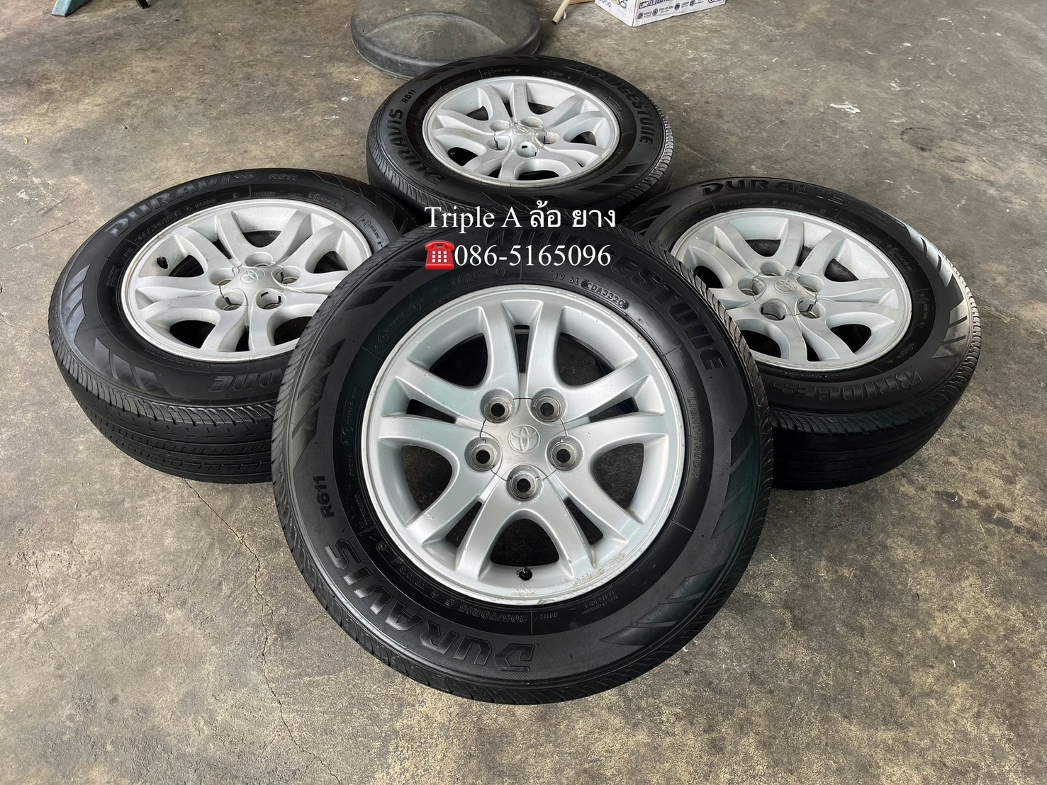 ✨ล้อแม็ก 5รู114✨Toyota Tiger D4D ขอบ 15 แถมยาง 205-70-15 Bridgestone ปี 20