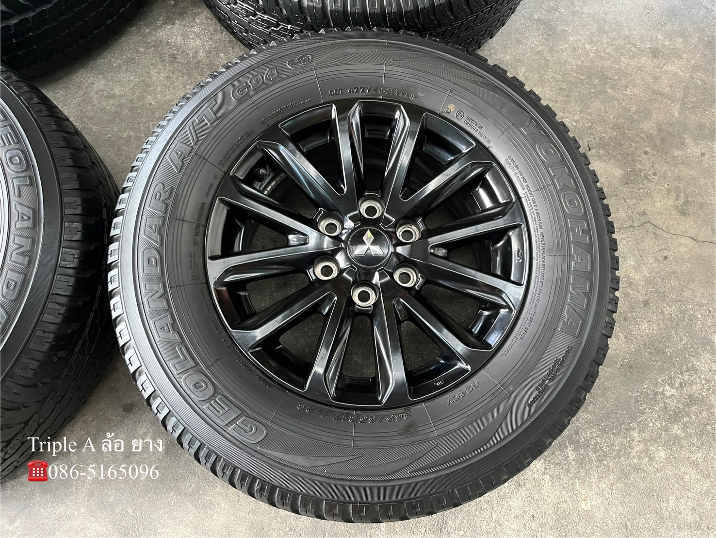 ✨ล้อแม็ก✨Mitsu Triton Plus ขอบ 17 สีดำ แถมยาง 265-65-17 Yokohama ปี 22