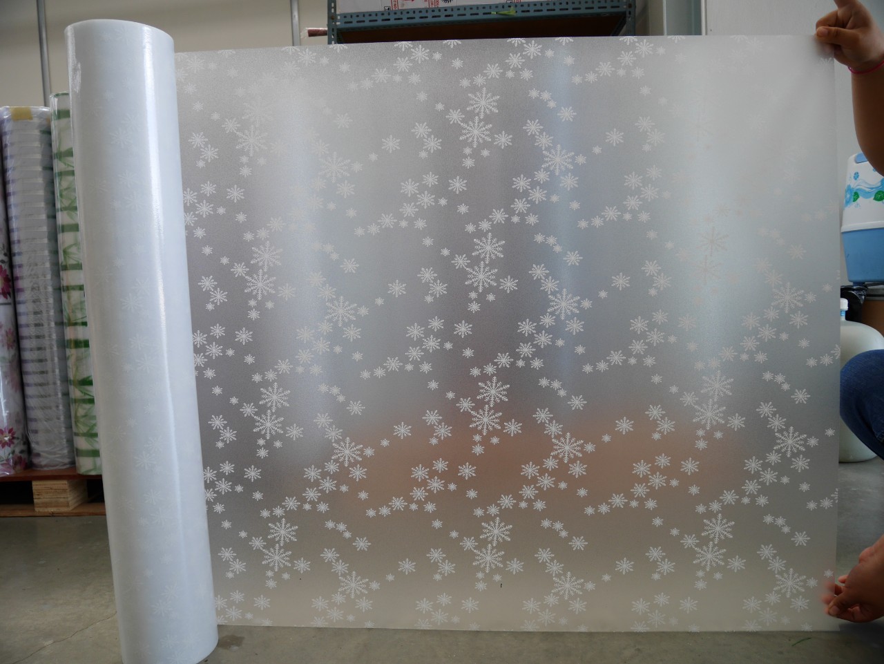 lala flim ฟิล์มติดกระจก สูญญากาศ C023-1 หิมะ ฝ้าขุ่นใส 90CM*1M.