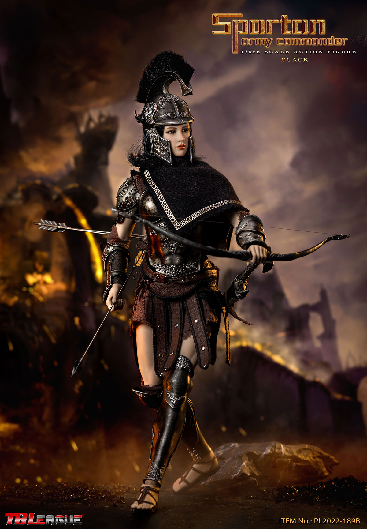 TBLeague PL2022-189B 1/6 Spartan Army Commander Black