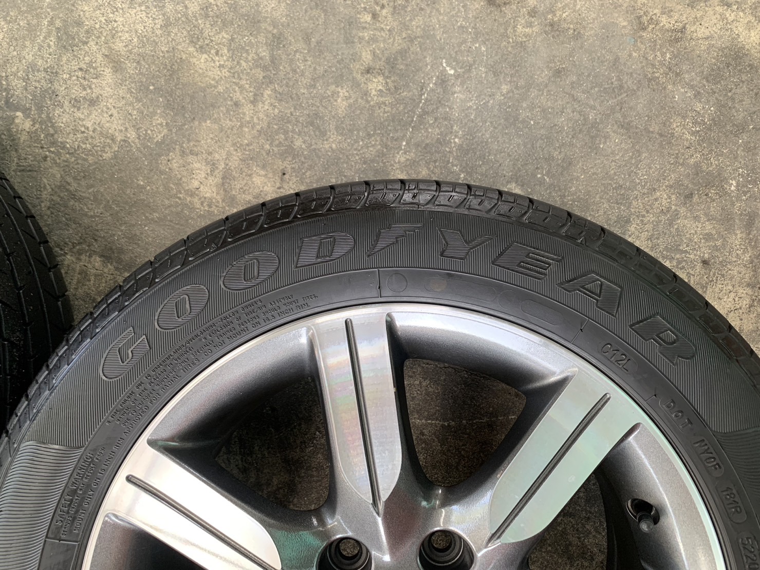 ✨ล้อแม็ก 5รู114✨Honda ลาย 7 ก้าน ขอบ 16 เทาหน้าเงา พร้อมยาง 205-55-16 Goodyear ปลายปี 20
