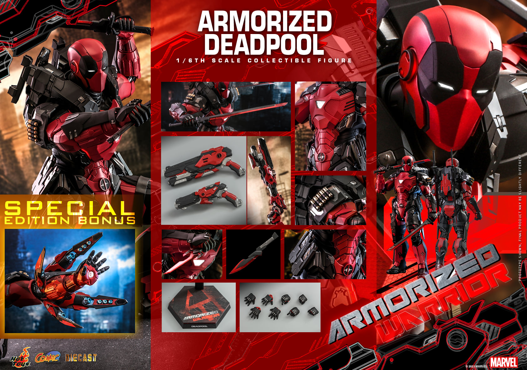 Hot Toys CMS09D42 1/6 Armorized Warrior - Armorized Deadpool (SE)