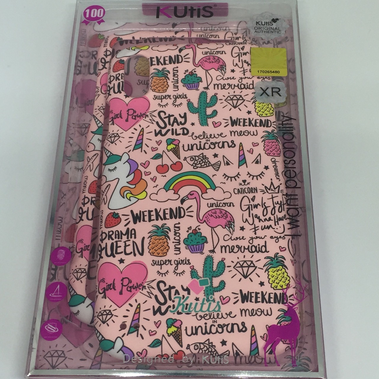 เคสคูทิสKutisไอโฟนXR(ลายฟลามิงโก้ผอม)มาใหม่ เคสประกบหน้า-หลัง เคสเรืองแสง เคสลายวินเทจ ร้านSuperhero Klongthom