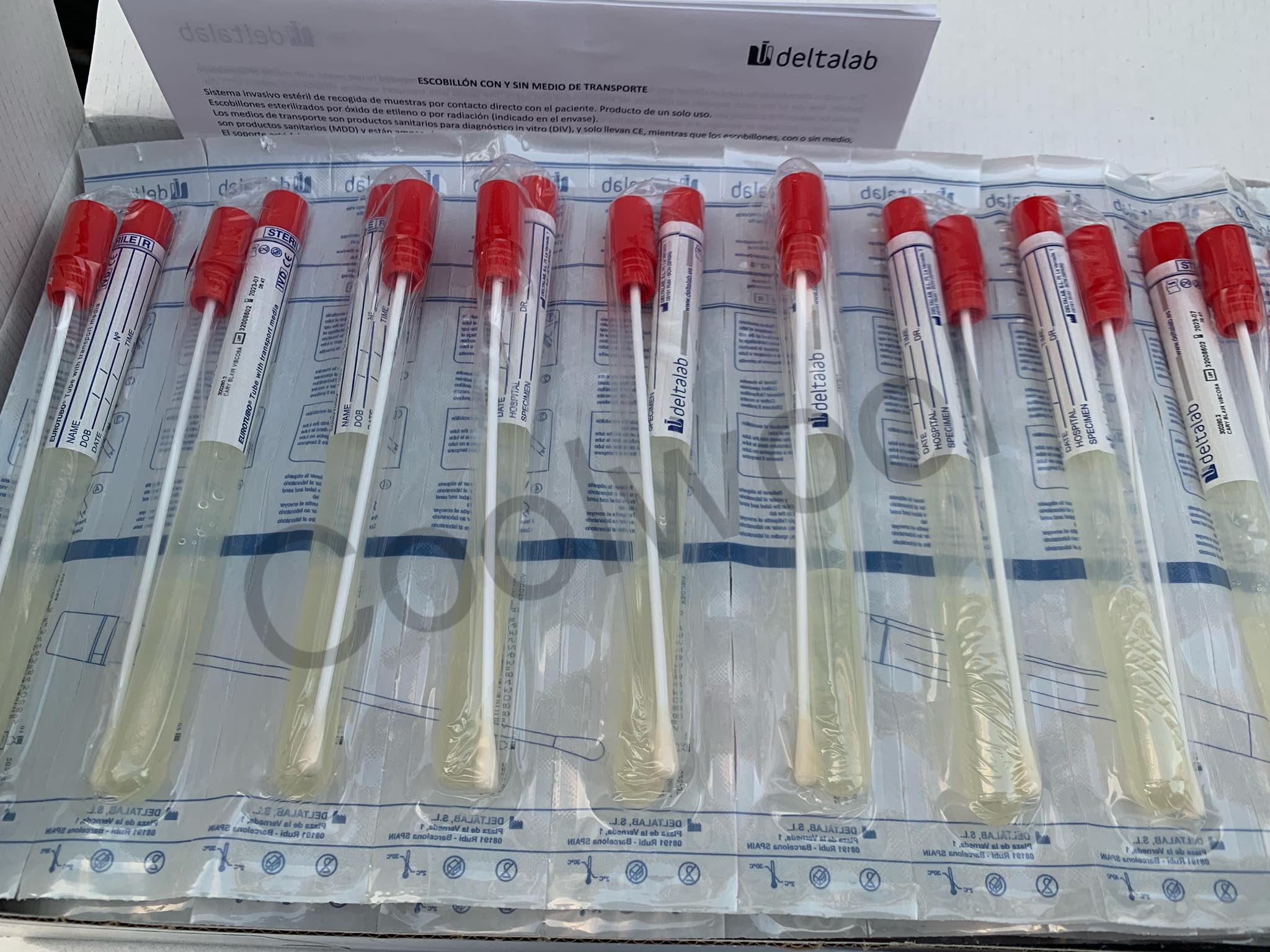 Transport swab with Cary Blair(1pc/peel pack,100ea/pkg), sterile-Delta lab