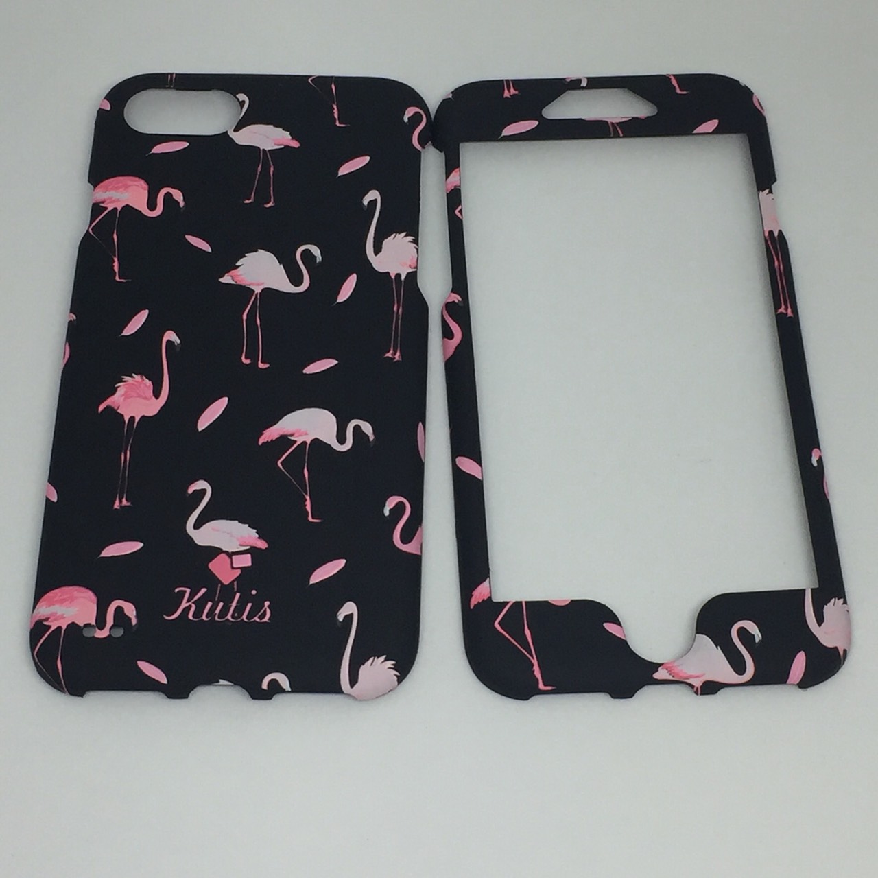 เคสคูทิส (Kutis) ไอโฟน7,8 (ลายฟลามิงโก้สีดำ)มาใหม่ เคสประกบหน้า-หลัง เคสเรืองแสง