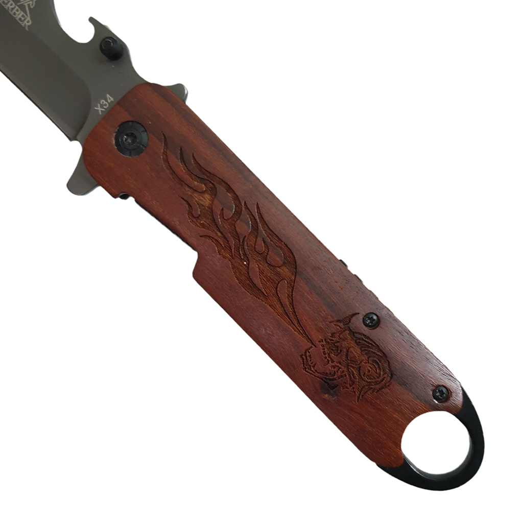 มีดพับ มีดพก Gerber X34 ขนาด 8.6 นิ้ว (21.8 ซม.) ด้ามเข้าประกับไม้