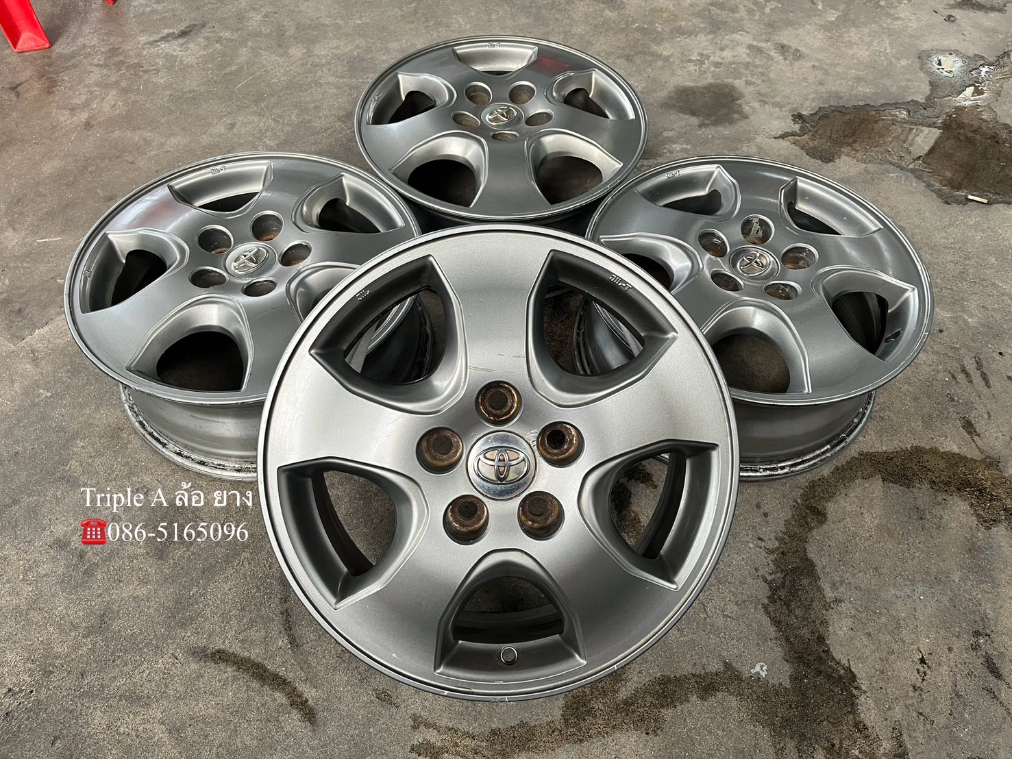 ✨ล้อแม็ก 5รู114✨Toyota Vigo Champ ขอบ 16 สีเทา