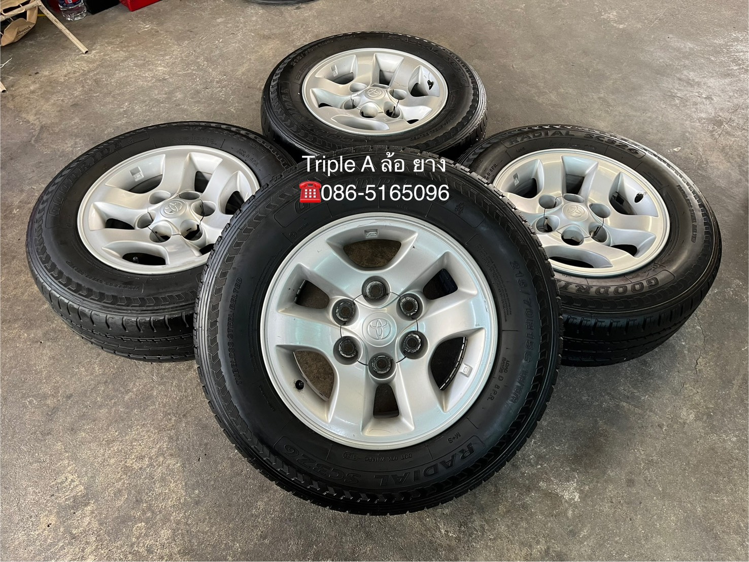 ✨ล้อแม็ก 6รู139✨Toyota Sport Rider D4D ขอบ 15 แถมยาง 215-70-15 Goodride ปี 23