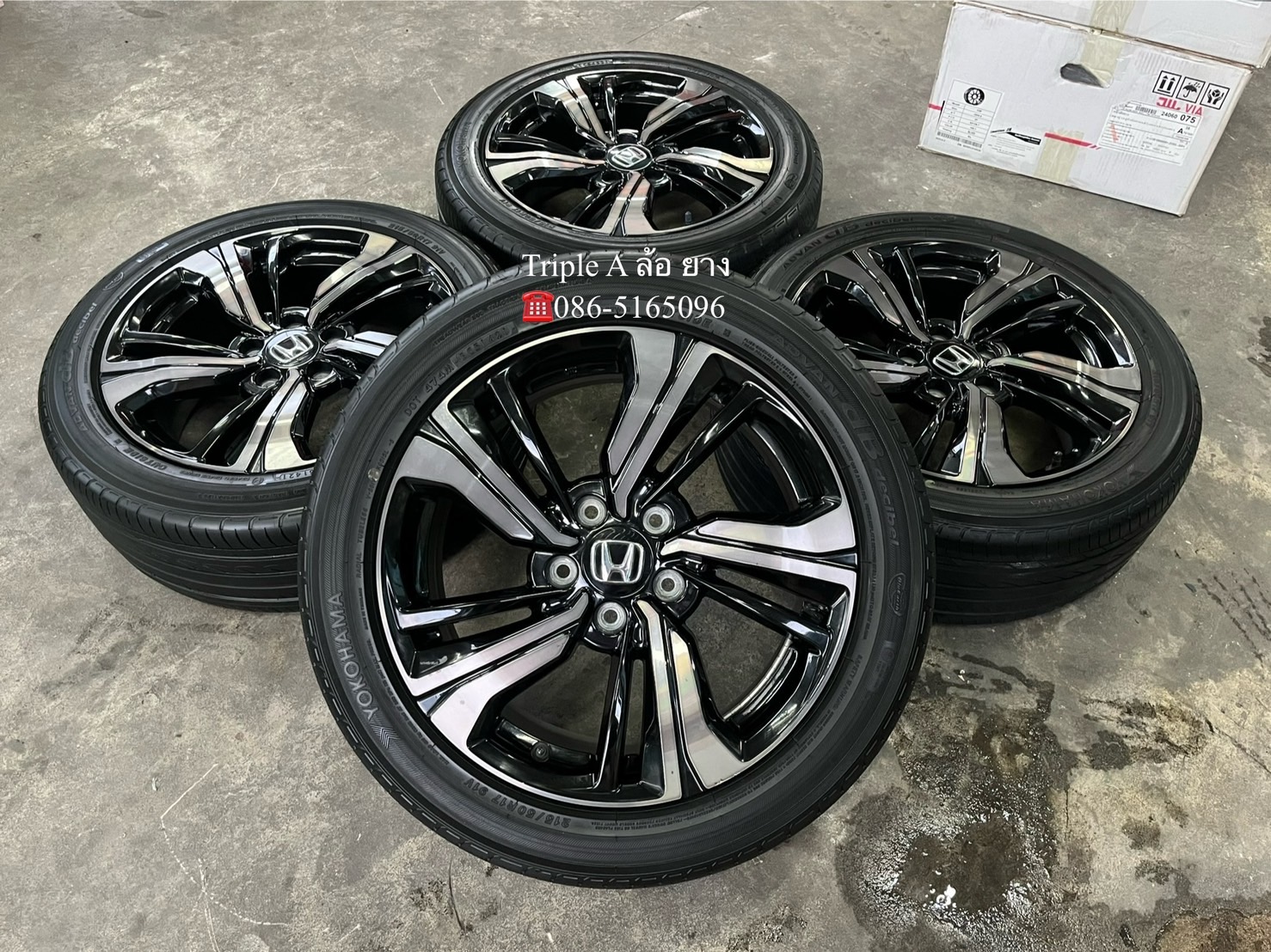 ✨ล้อแม็ก 5รู114✨Honda Civic Hatchback ขอบ 17 ดำหน้าชา พร้อมยาง 215-50-17 Yokohama ปี 21