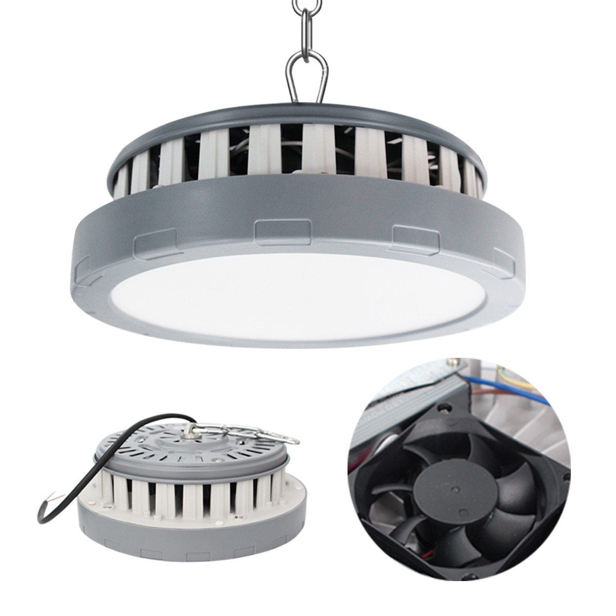 โคมไฮเบย์ รุ่นมีพัดลม LED 100w 10500LM แสงขาว