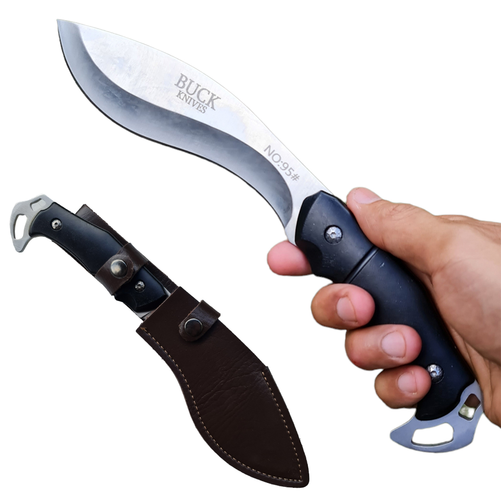 มีดเดินป่า มีดใบตาย BUCK Knives No.95 ขนาด 10.6 นิ้ว (27 ซม.) พร้อมซองมีดร้อยเข็มขัดสำหรับเก็บมีด