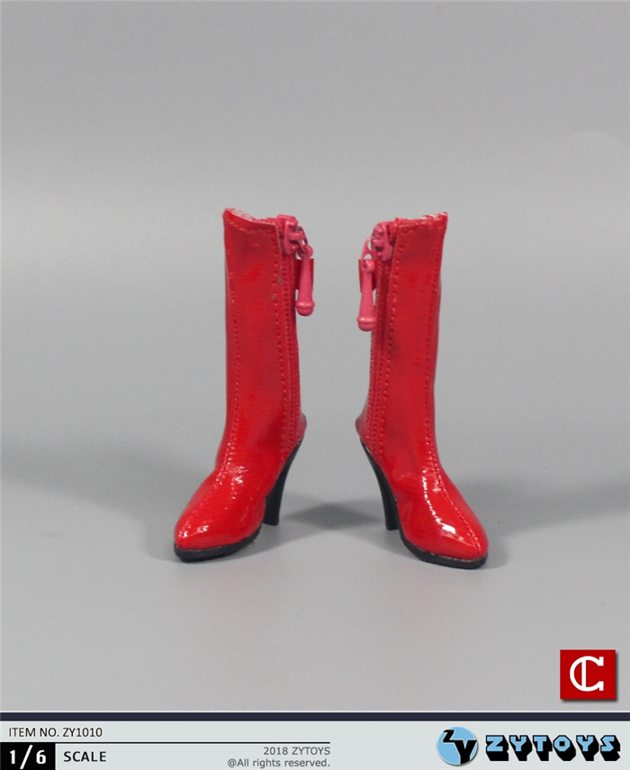 ZY Toys ZY1010A Middle Side Female Leather Boots (Black)