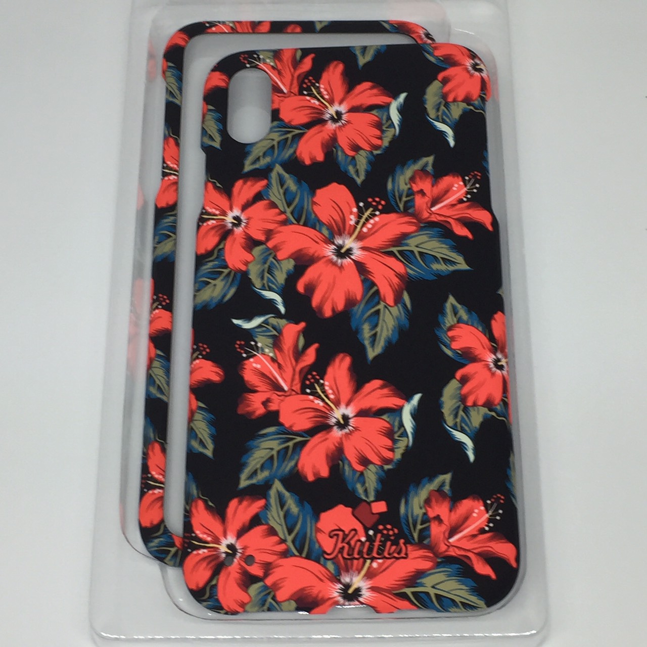 เคสคูทิส(Kutis)ไอโฟนXSMAX (ลายดอกชบา สีพื้นหลังสีดำ)ลายมาใหม่ๆๆ