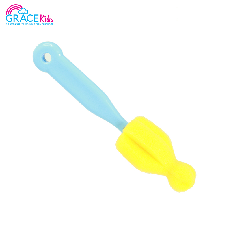 GRACEKIDS (เกรซคิดส์) แปรงล้างจุกหัวฟองน้ำแบบด้ามจับ ไม่ทำเกิดรอย