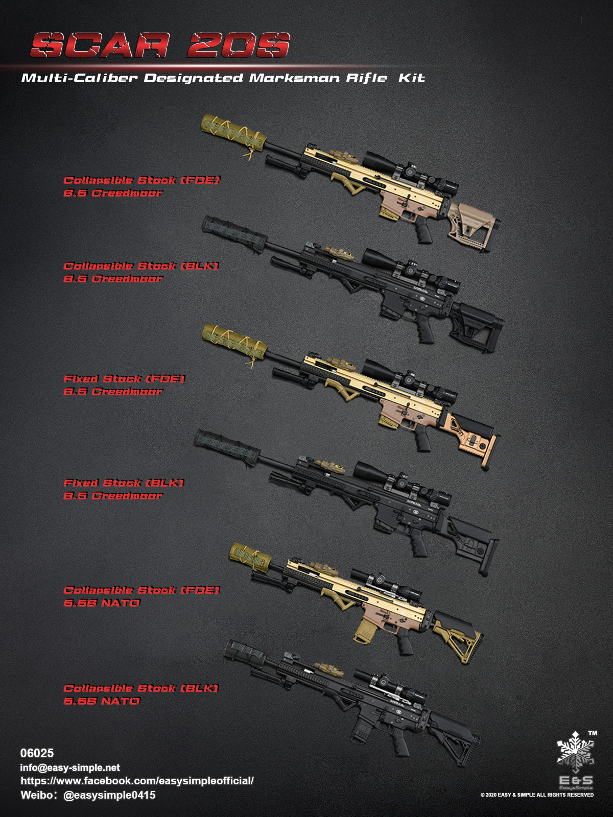Easy&Simple 06025 SCAR 20S Multi Caliber DMR Kit