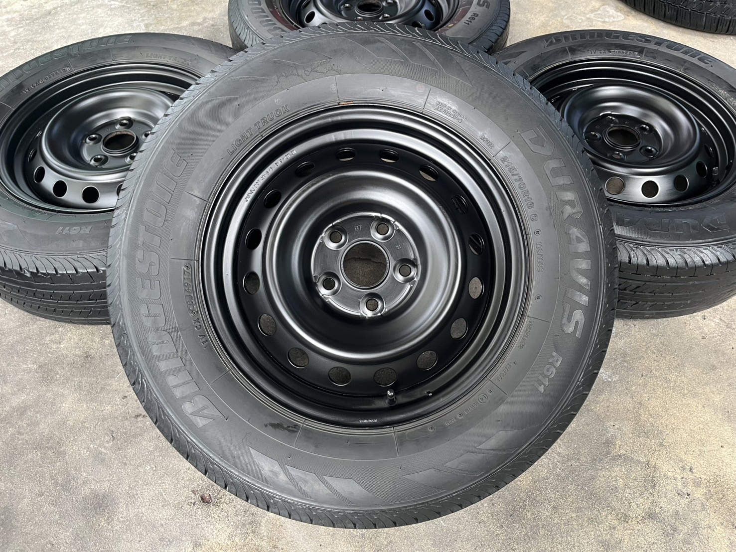 ✨ล้อกระทะแถมยาง✨5รู114 Toyota ขอบ 16 สีดำ