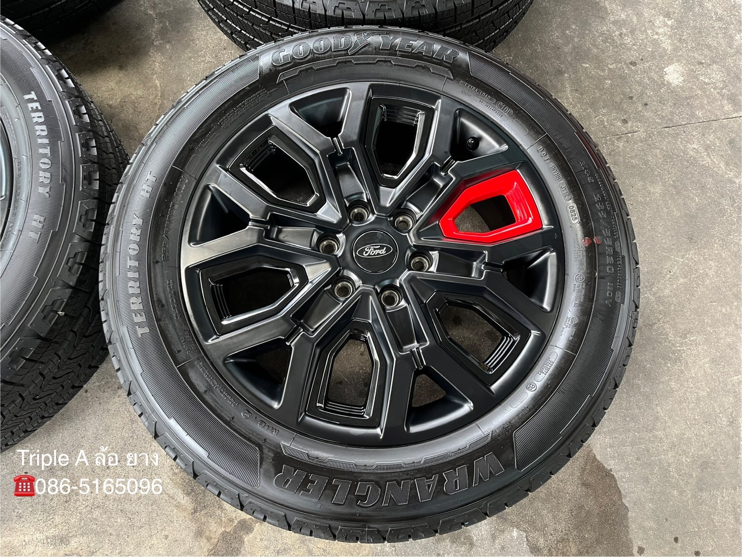 💥ปี25💥✨ล้อแม็กพร้อมยางใหม่ป้ายแดง✨Ford Ranger Stormtrak ขอบ 20 ดำก้านแดง💖ใหม่กริ๊บ💖
