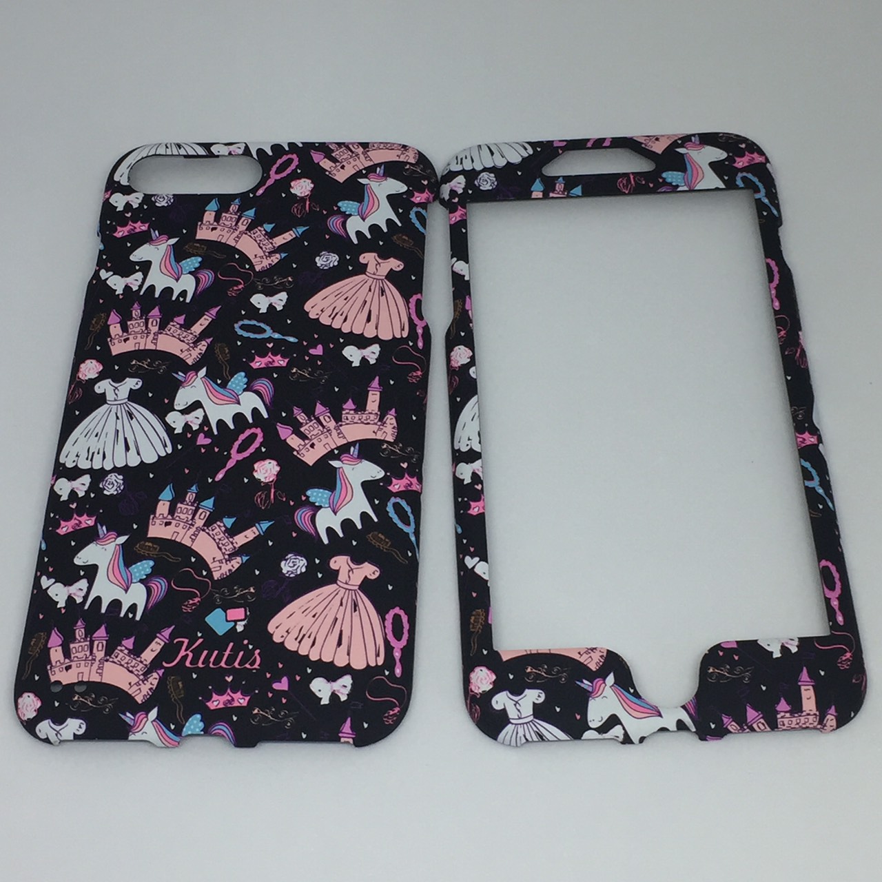 เคสคูทิส(Kutis)ไอโฟน7พลัส,8พลัส(ลายกระโปรงกับปราสาทสีดำ)มาใหม่ เคสประกบหน้า-หลัง เคสเรืองแสง เคสลายวินเทจ