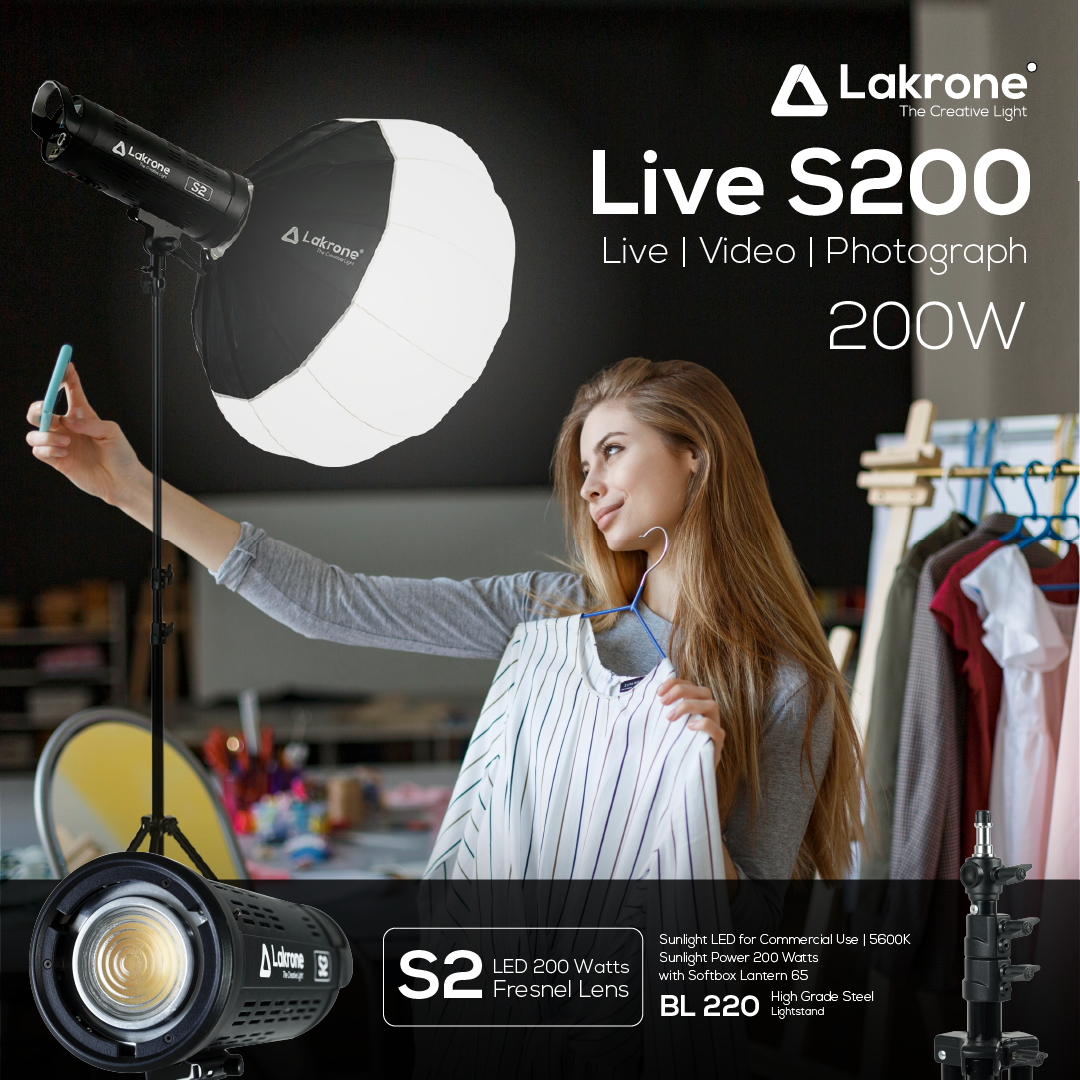 Live S200 Sunlight Set 200 Watts ชุดไฟสำหรับไลฟ์ 200 วัตต์ 5600K รีวิว สอน ถ่ายวีดีโอ หนังสั้น ถ่ายภาพ ไฟสอนออนไลน์ รีวิวอาหาร รีวิวเครื่องสำอางค์ สอนโยคะนำกิจกรรม
