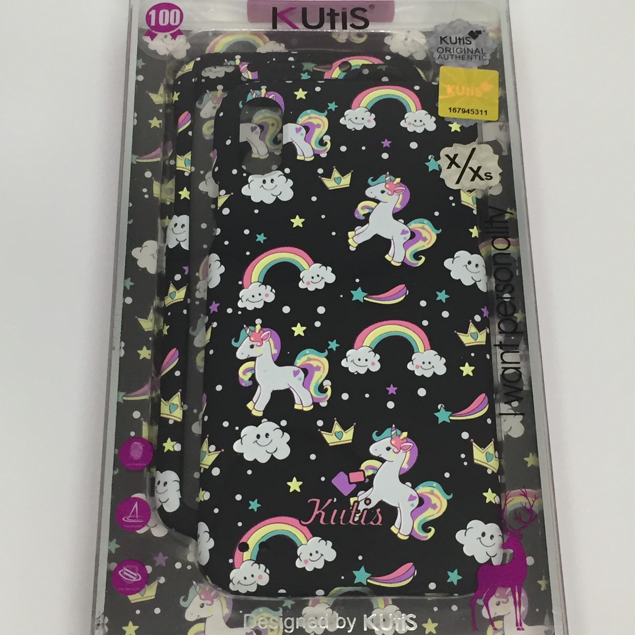 เคสคูทิส (Kutis) ไอโฟนX,XS(ลายม้าโพนี่สีดำ)