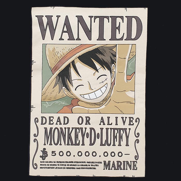 เสื้อยืดการ์ตูนวันพีซ New Wanted Luffy (T-Shirt One Piece New Wanted Luffy)