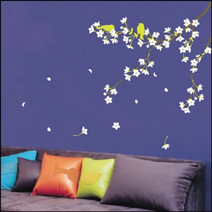 KR-0021 Wall Sticker flower & bird 30x50 cm