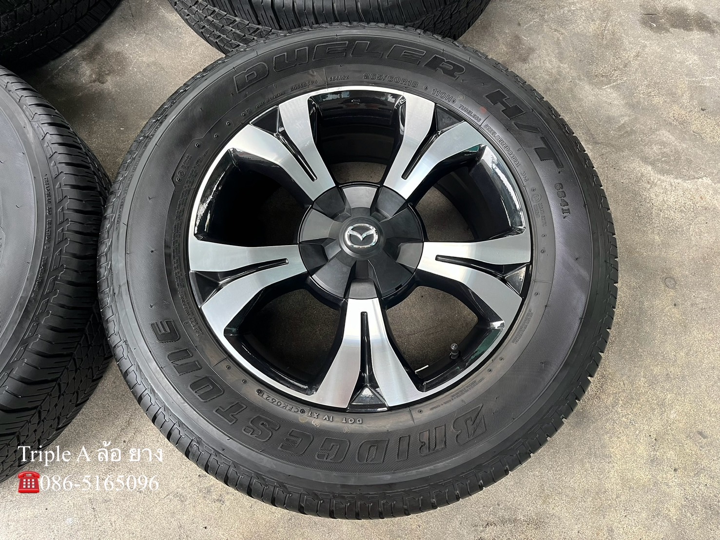 ✨ล้อแม็ก✨Mazda BT50 รุ่นใหม่ล่าสุด ขอบ 18 ดำหน้าเงา พร้อมยาง 265-60-18 Bridgestone ปี 21