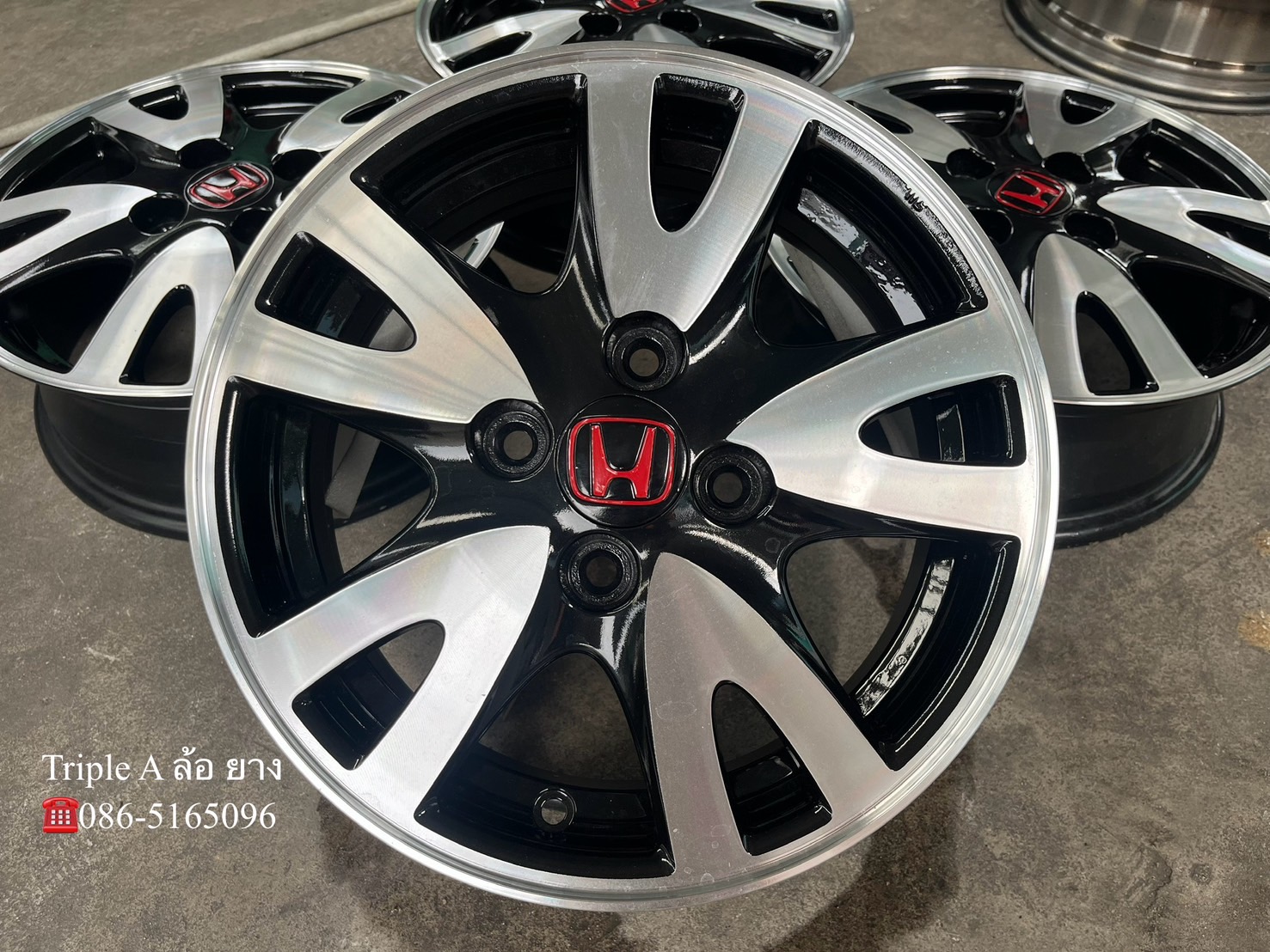 ✨ล้อแม็ก✨Honda Brio ขอบ 14 ดำหน้าเงา💖สวยกริ๊บ💖