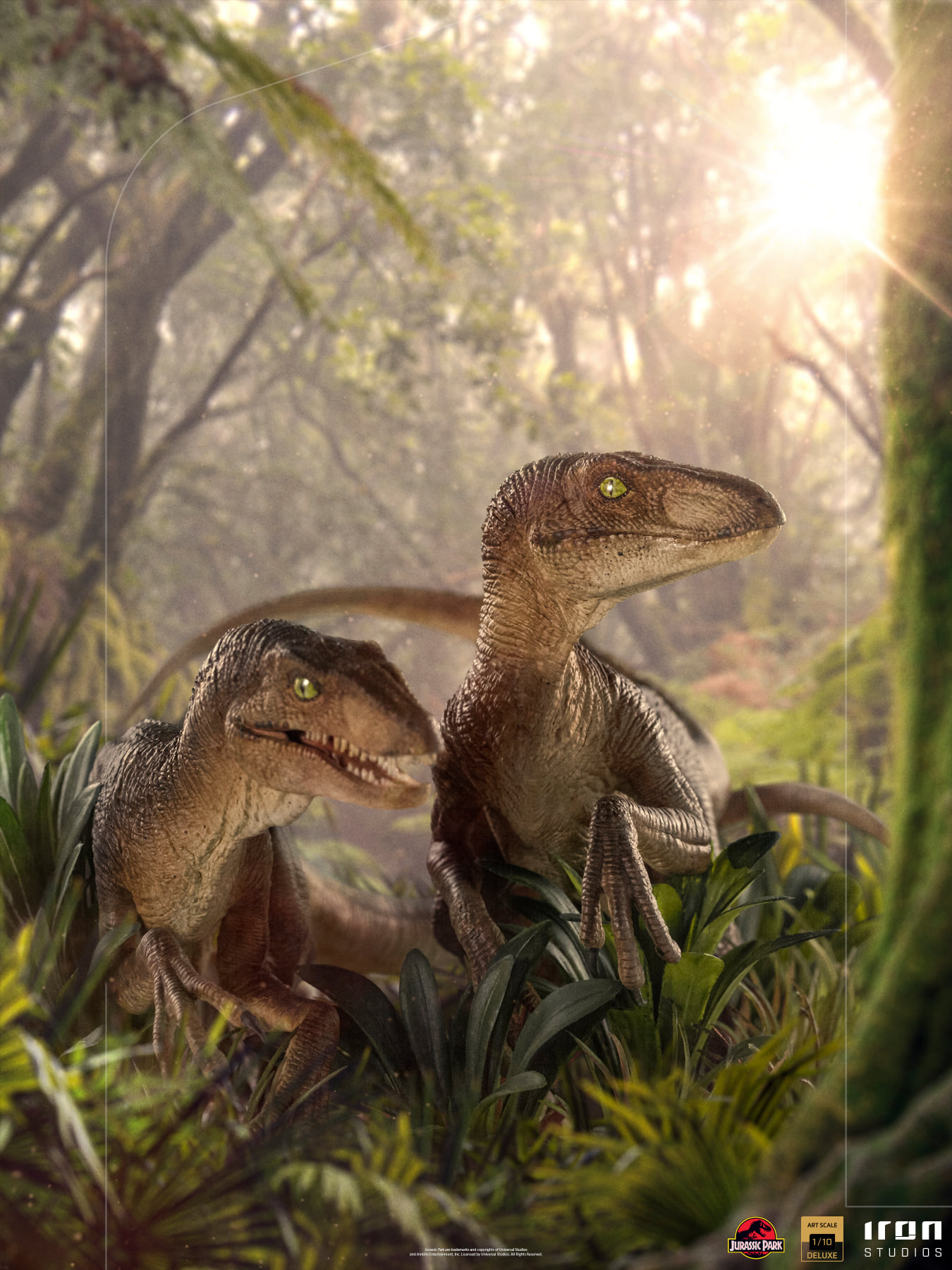 Iron Studios Deluxe Art Scale 1/10 Jurassic Park - Just The Two Raptors