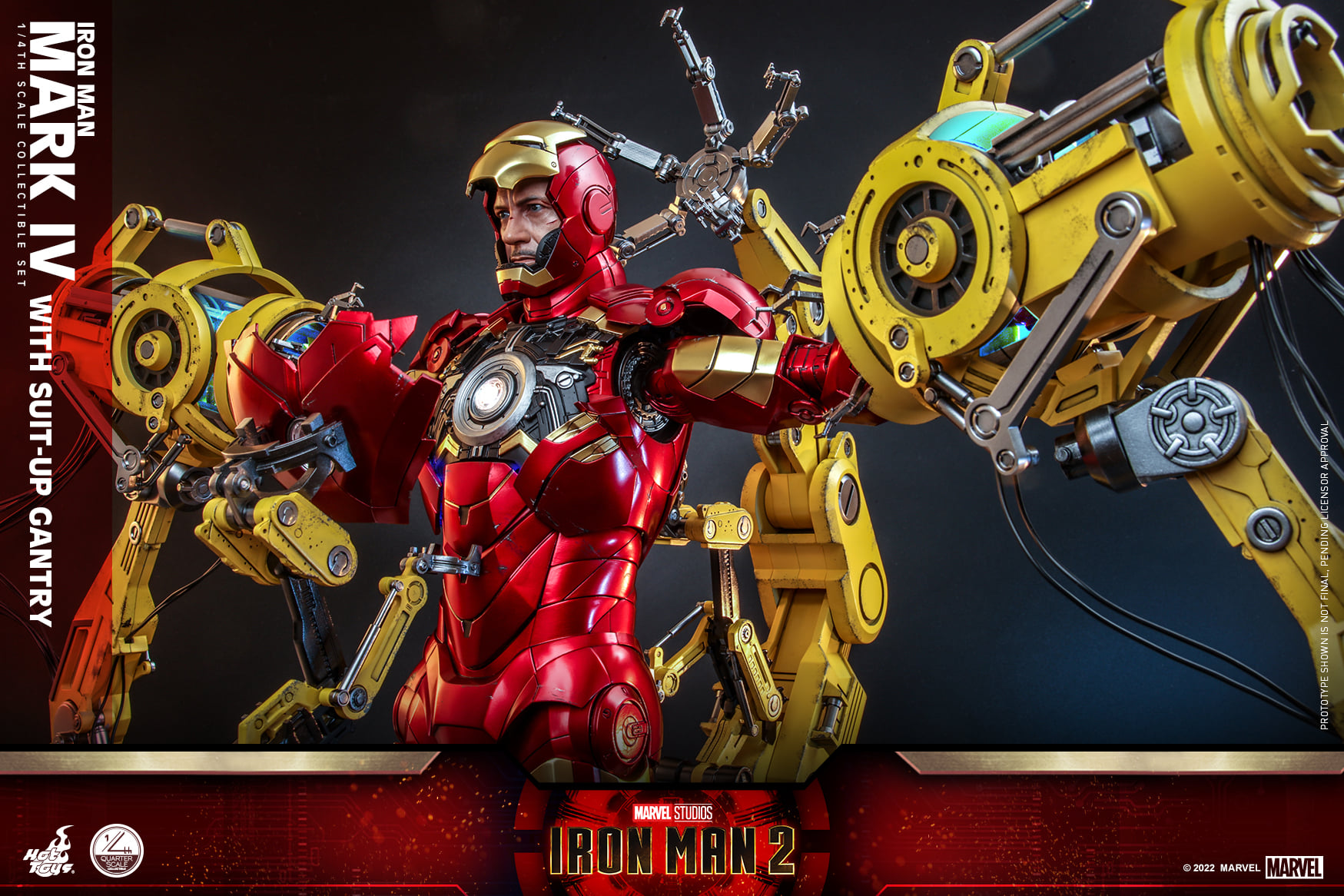 Hot Toys QS021 1/4 Iron Man 2 - Iron Man Mark IV with Suit-Up Gantry