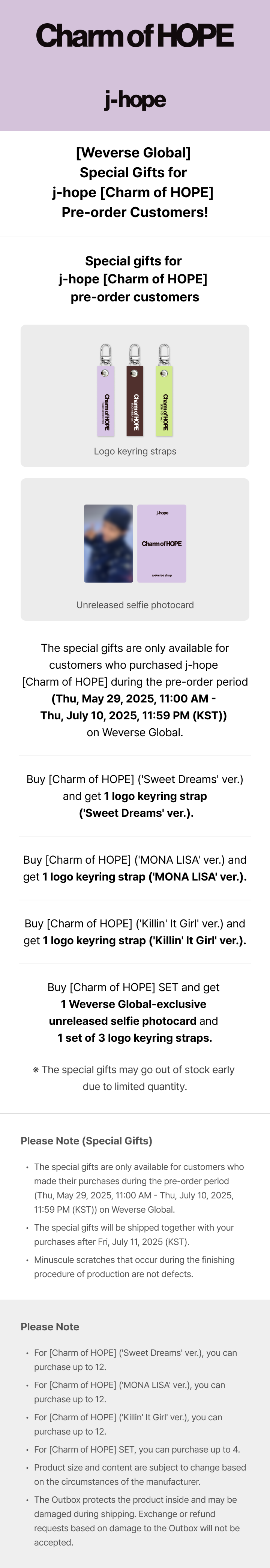 [PRE] BTS 'Charm of HOPE'